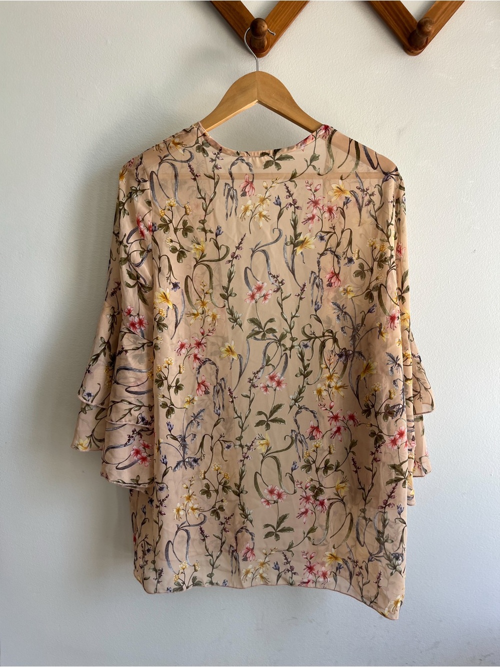 I JOAH Floral Sheer Layered Ruffle Robe - Blush Multicolor - Picture 5 of 5